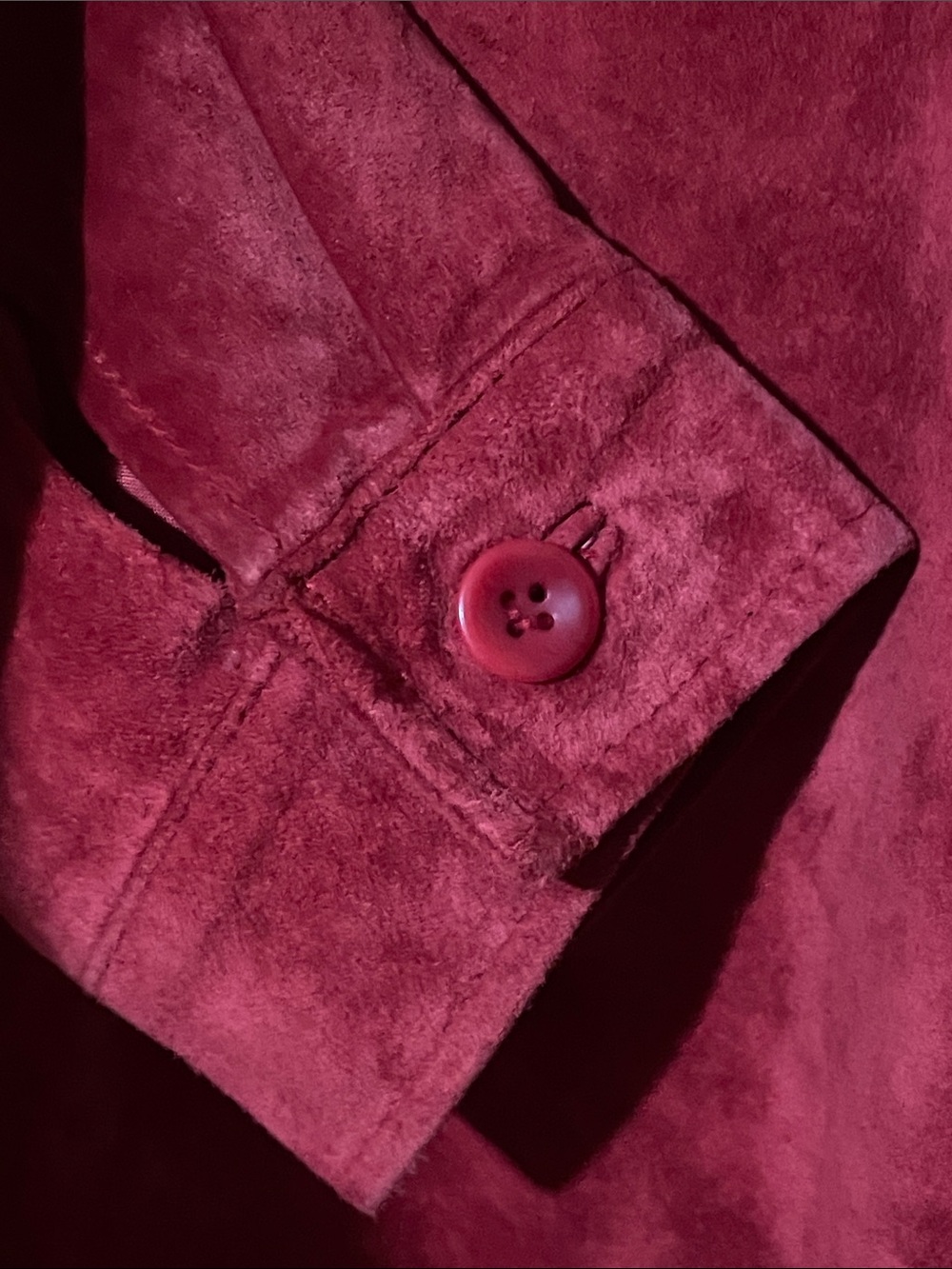 Rafaella Red Suede Button-Up Jacket - Picture 4 of 5
